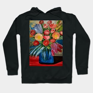 Some lovely abstract roses and mixed flowers. In a metallic glass Hoodie